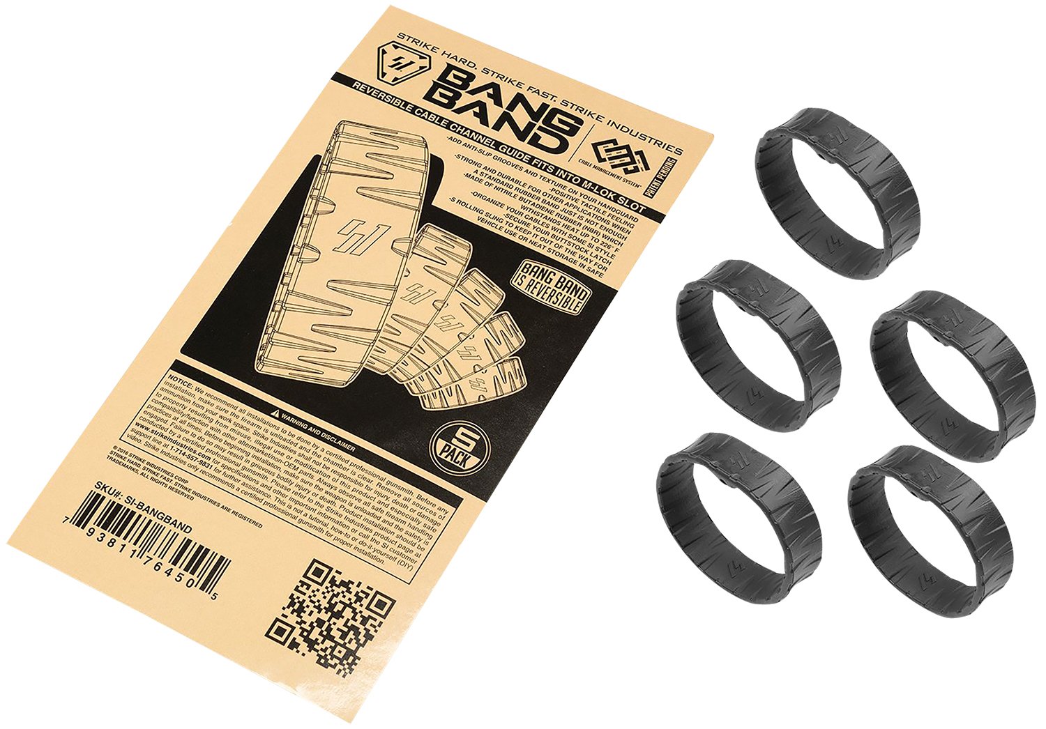 Buy Strike Industries SI-BANGBAND Black Rubber Bands 5 Pack NBR Heat Resistant online