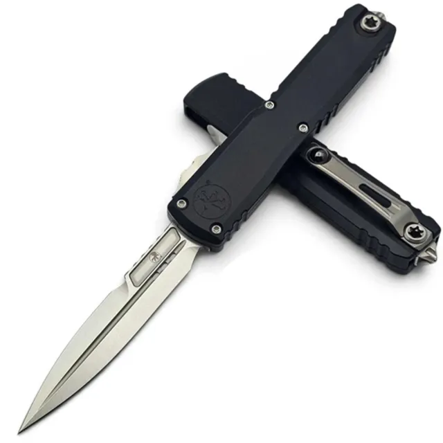 Microtech Ultratech G3 ZBP 3.55 In Bayonet Stonewash Black Aluminum Handle - MICROTECH for sale at Iron and Lace