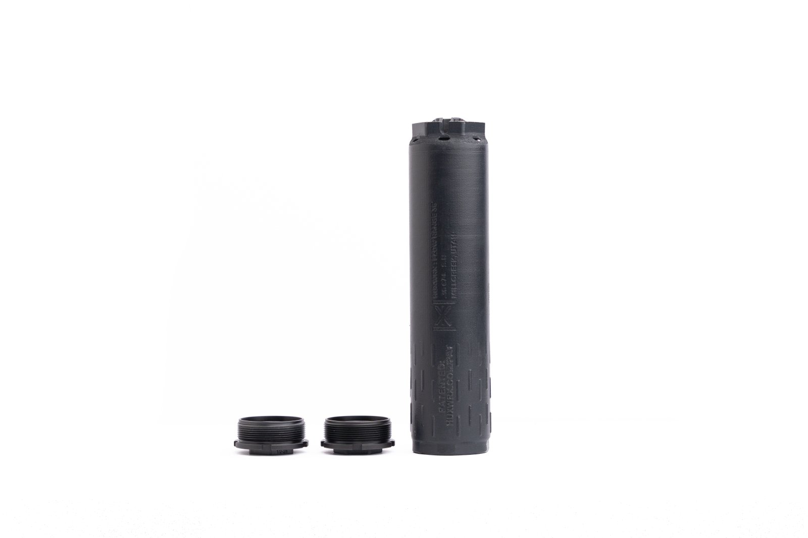 Huxwrx 3727 Flow Range 36 Ti DT .36 Caliber Matte Black Cerakote NFA - Silencer - HUXWRX - .36 CALIBER