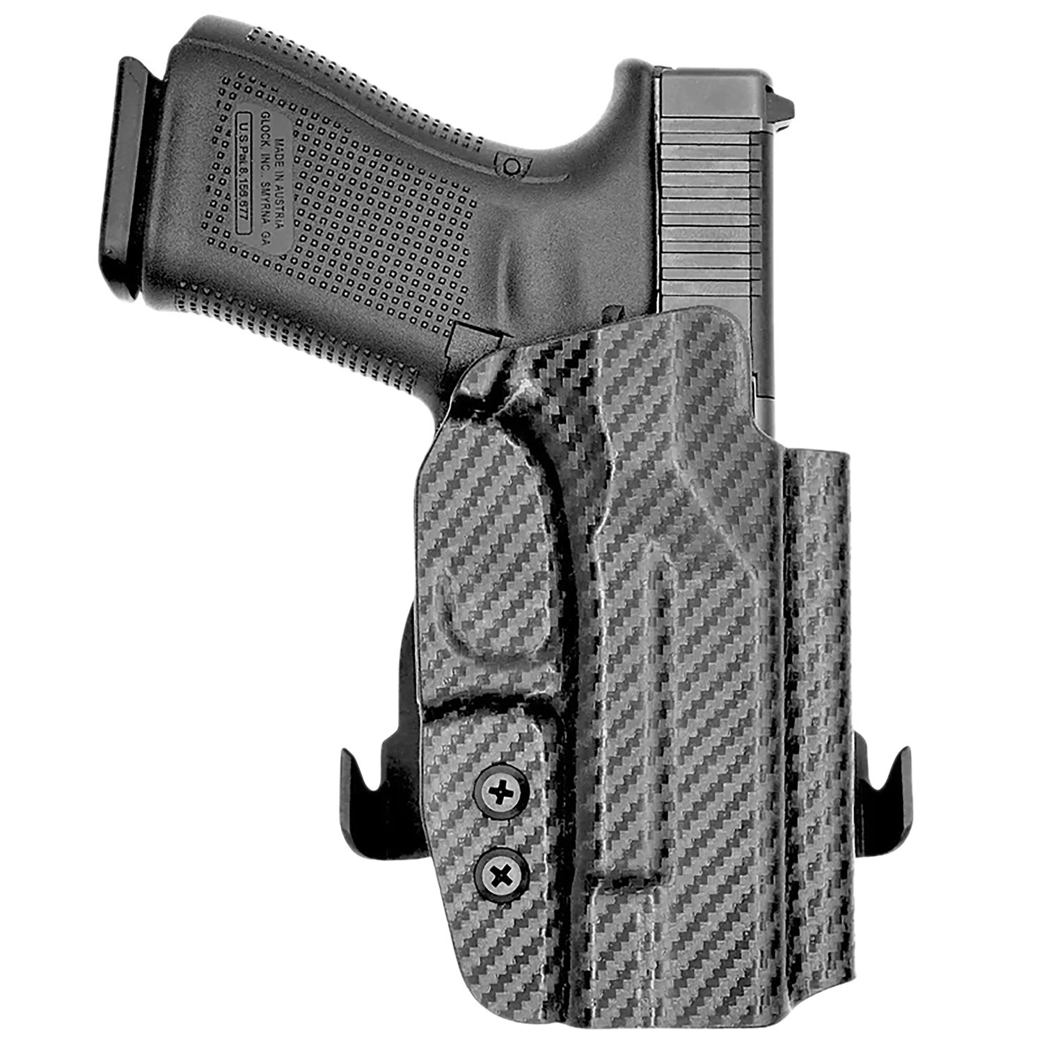 ROUNDED GLK192332CFRHOWBPDL Paddle Holster OWB Carbon Fiber Black - ROUNDED