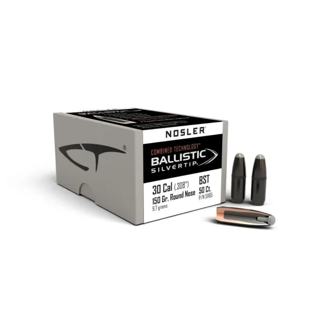 Nosler 30 Caliber Round Nose 150 Grain 50 Count Hunting Bullets - Nosler - 30 CALIBER