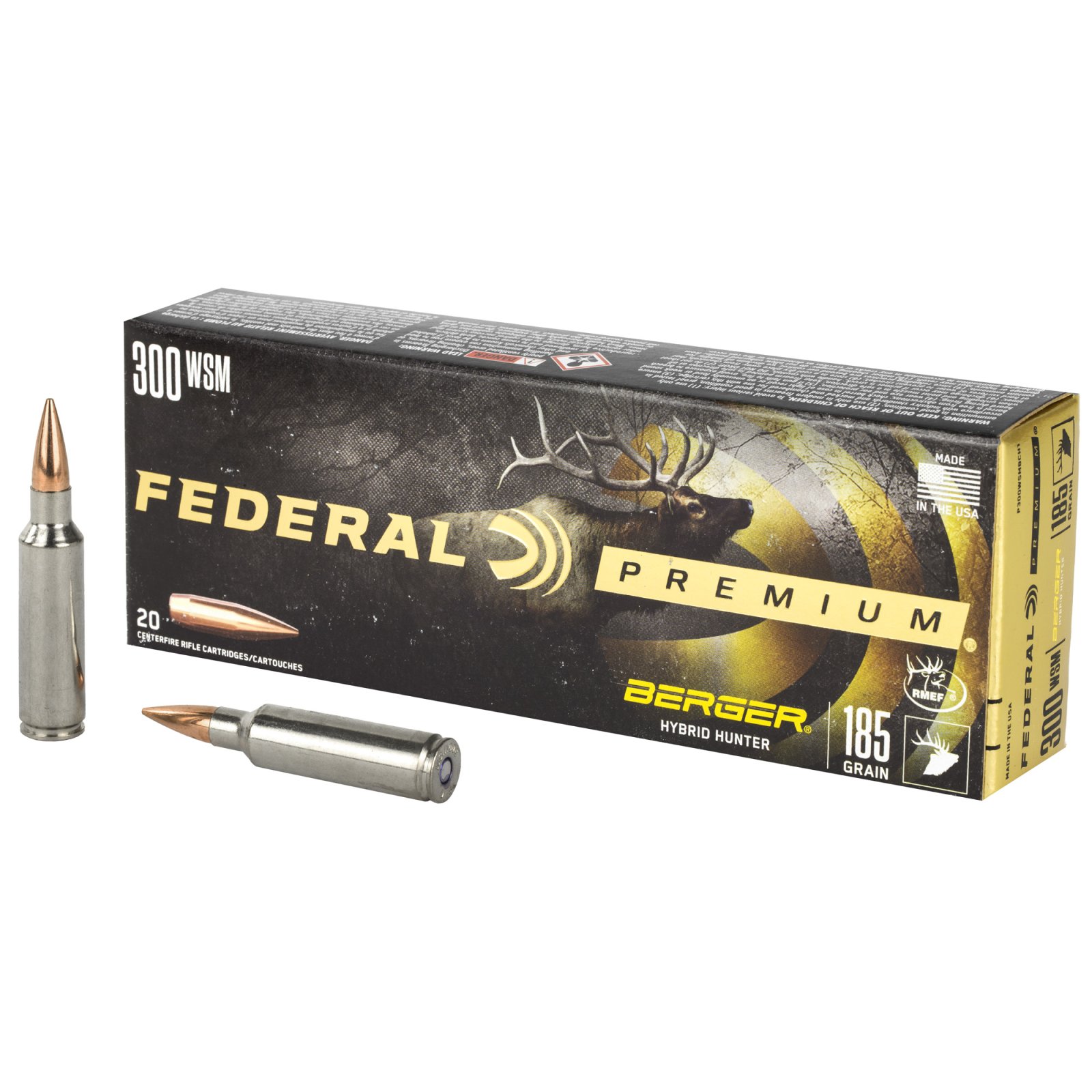 Federal Premium P300WSMBCH1 300 WSM 185gr Berger Hybrid Hunter 20rd - Federal Premium Ammunition - 300 WSM