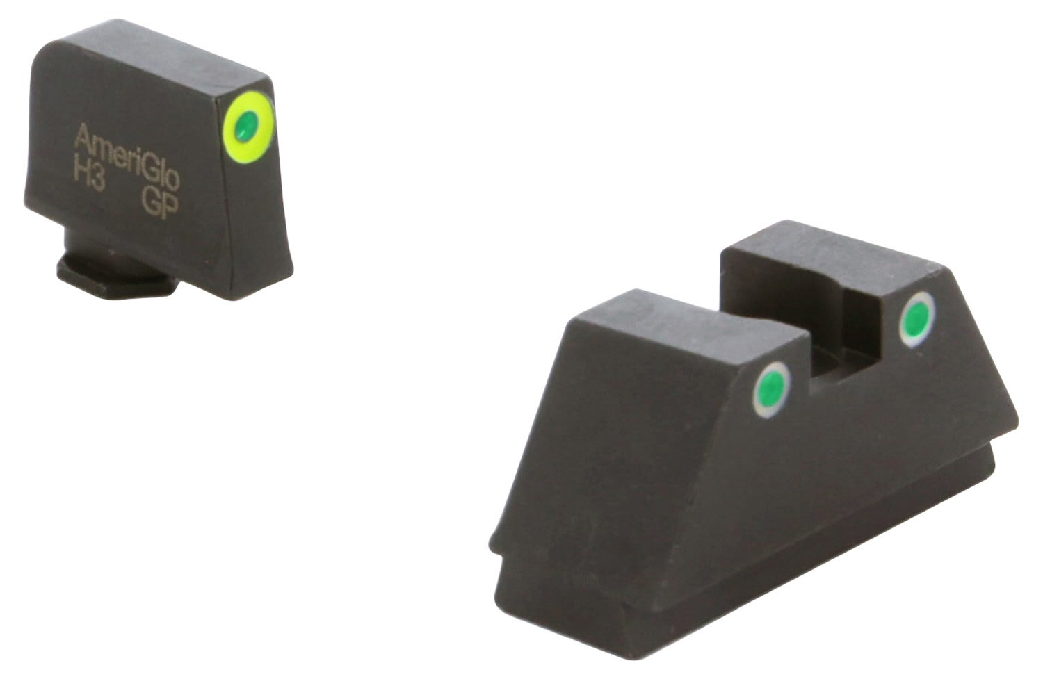 AmeriGlo GL333 Optic Sight Set Glock XL Tall Green Tritium LumiGreen - AMER