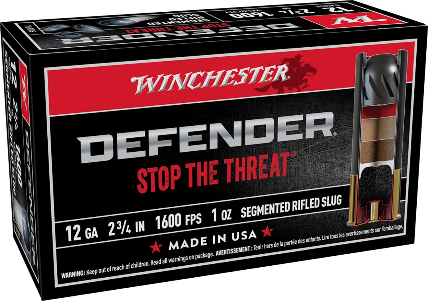 Winchester S12PDX1S PDX1 Defender 12 Gauge 2.75 In 1 oz - Winchester - 12 Gauge