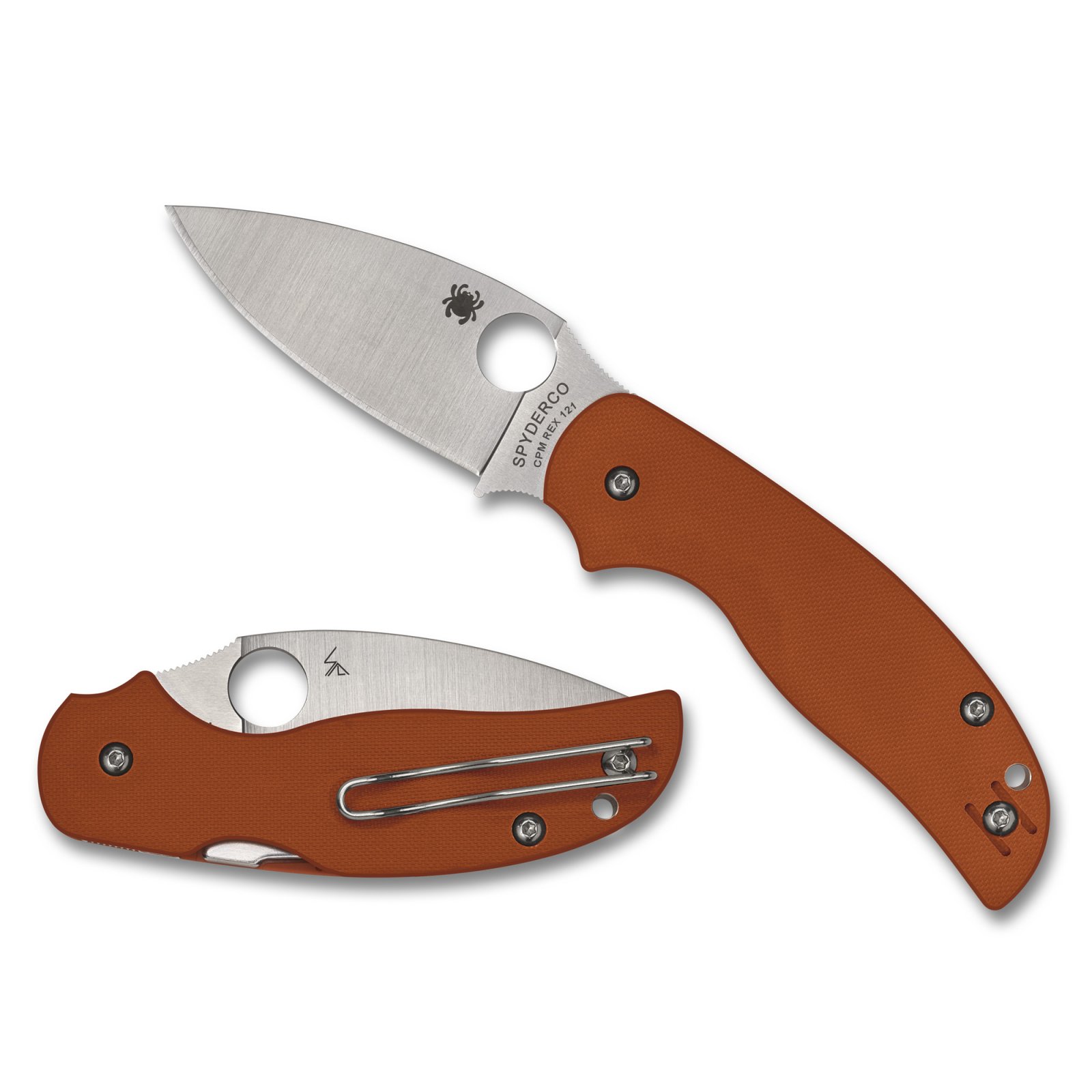 Spyderco C123GBORP Sage 5 Orange CPM REX 121 Steel G10 Handle Knife - Spyderco
