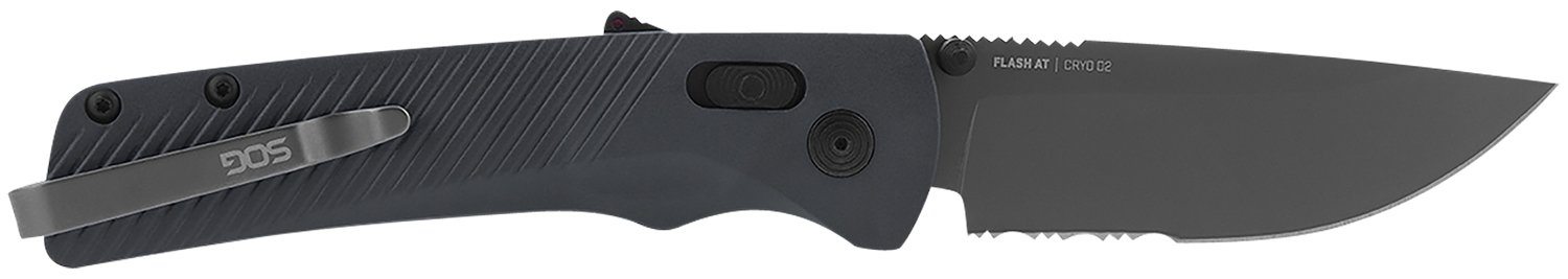 SOG Flash AT 431 3.45 In Part Serrated D2 Urban Grey Handle - SOG