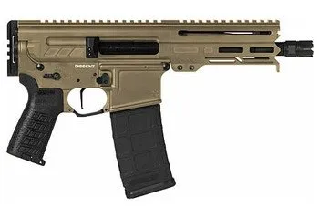 CMMG Dissent Mk4 9mm 6.5 inch 30 Rounds Coyote Tan Left Hand