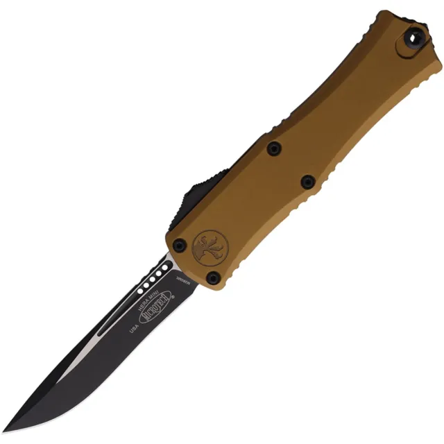 Microtech Hera II Mini 1705M-1TA 2.96 In Recurve Black Tan Alu Handle - MICROTECH for sale at Iron and Lace