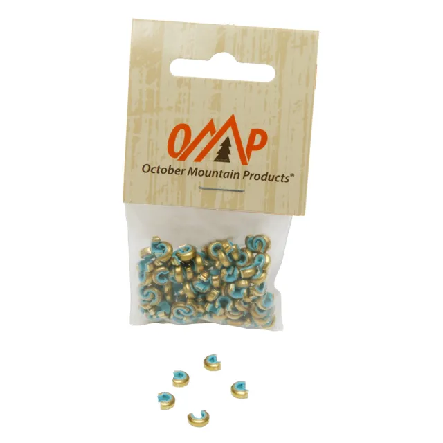 October Mountain 3103 Replacement Nock Sets Blue-Brass 100-Pack - October Mountain