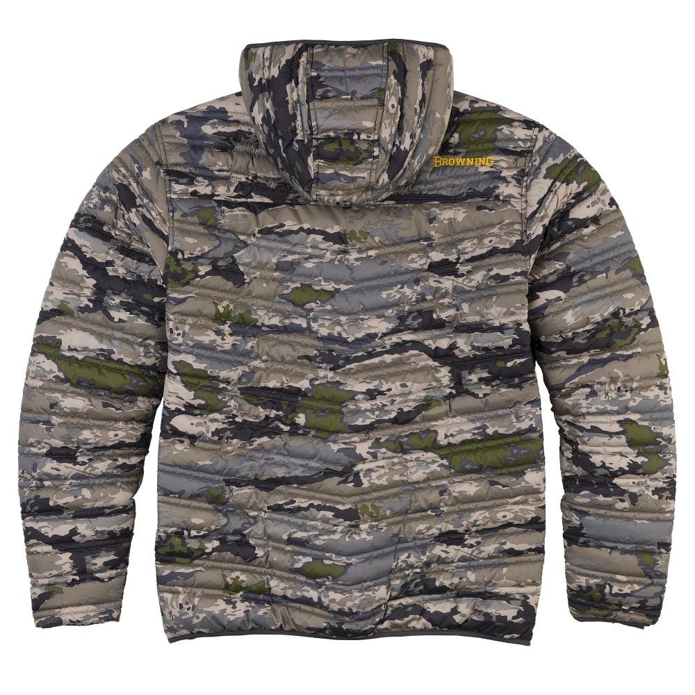 Browning Packable Puffer Jacket OVIX Camo Small 100% Polyester Insulation - Browning