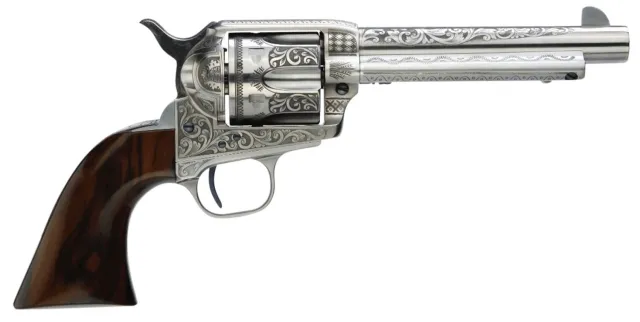 Buy Taylors & Co. Model 1873 Cattleman 45LC Revolver 5.5" Barrel Walnut Grip White Photo Engraved online