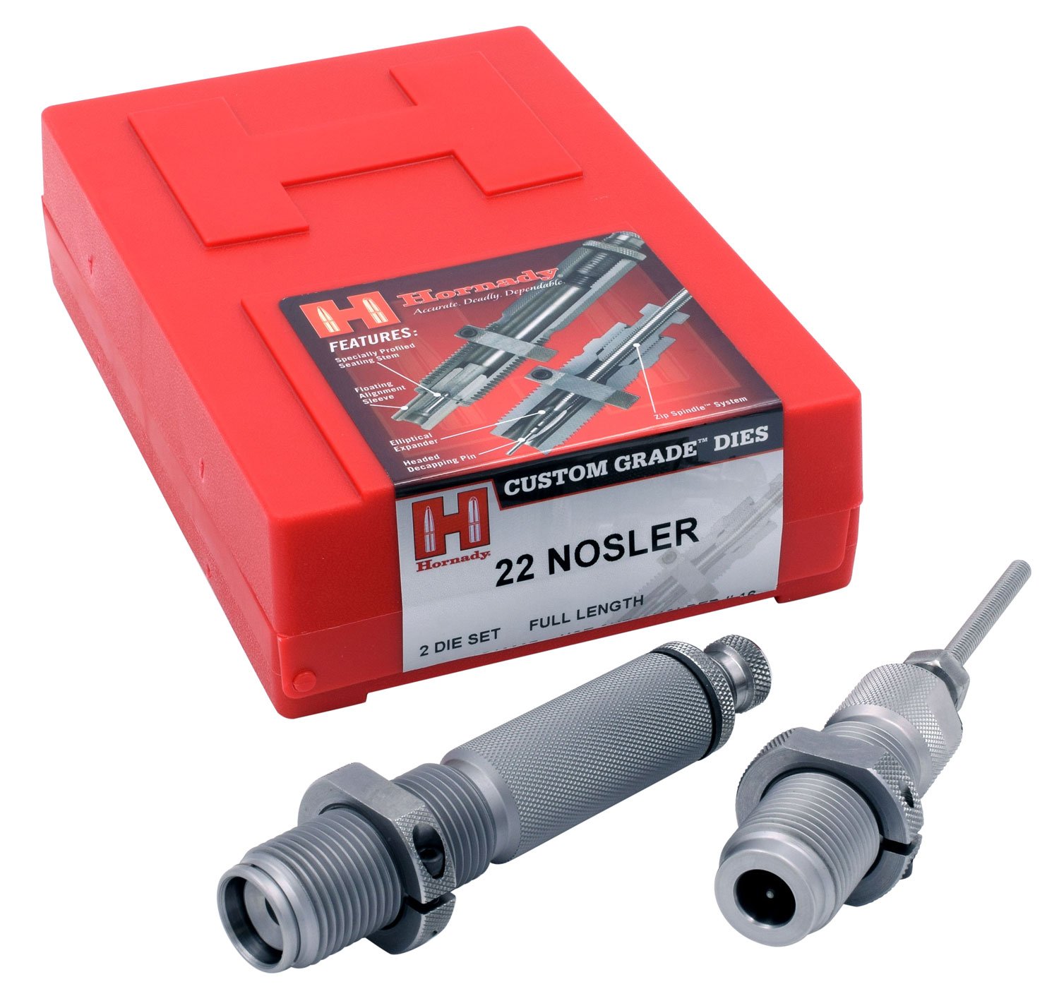 Horn Hunter 546207 22 Nosler 2 Die Set Natural Finish 7/8-14 - Hornady - 22 NOSLER