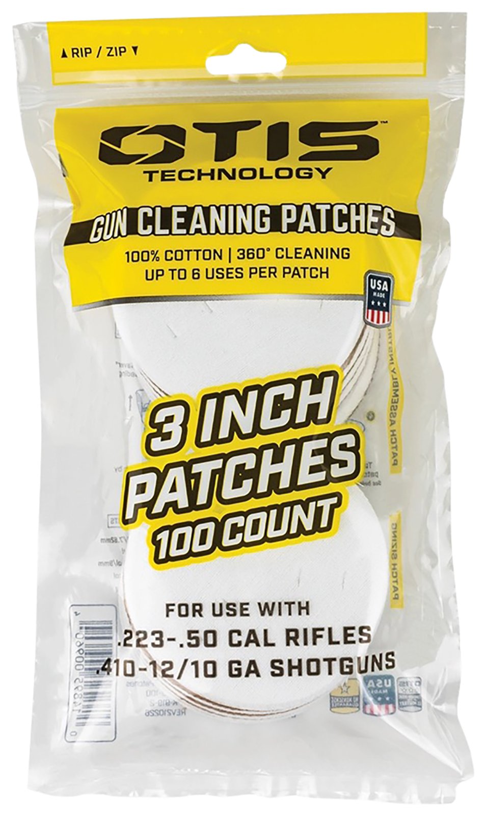 Buy Otis FG-919-100 Cleaning Patches 3 in .22 to 12/10 Gauge 100 Count Cotton online
