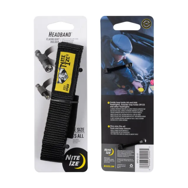 Nite-Ize Headband Flashlight Holder Adjustable Elastic Mount
