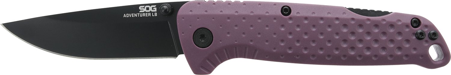 SOG Adventure LB SOG13110443 3.50 In Drop Point Black TiNi - SOG
