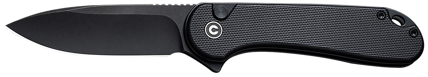 CIVIVI Elementum II 2.96In Stonewash Blade Button Lock G-10 Black - CIVIVI
