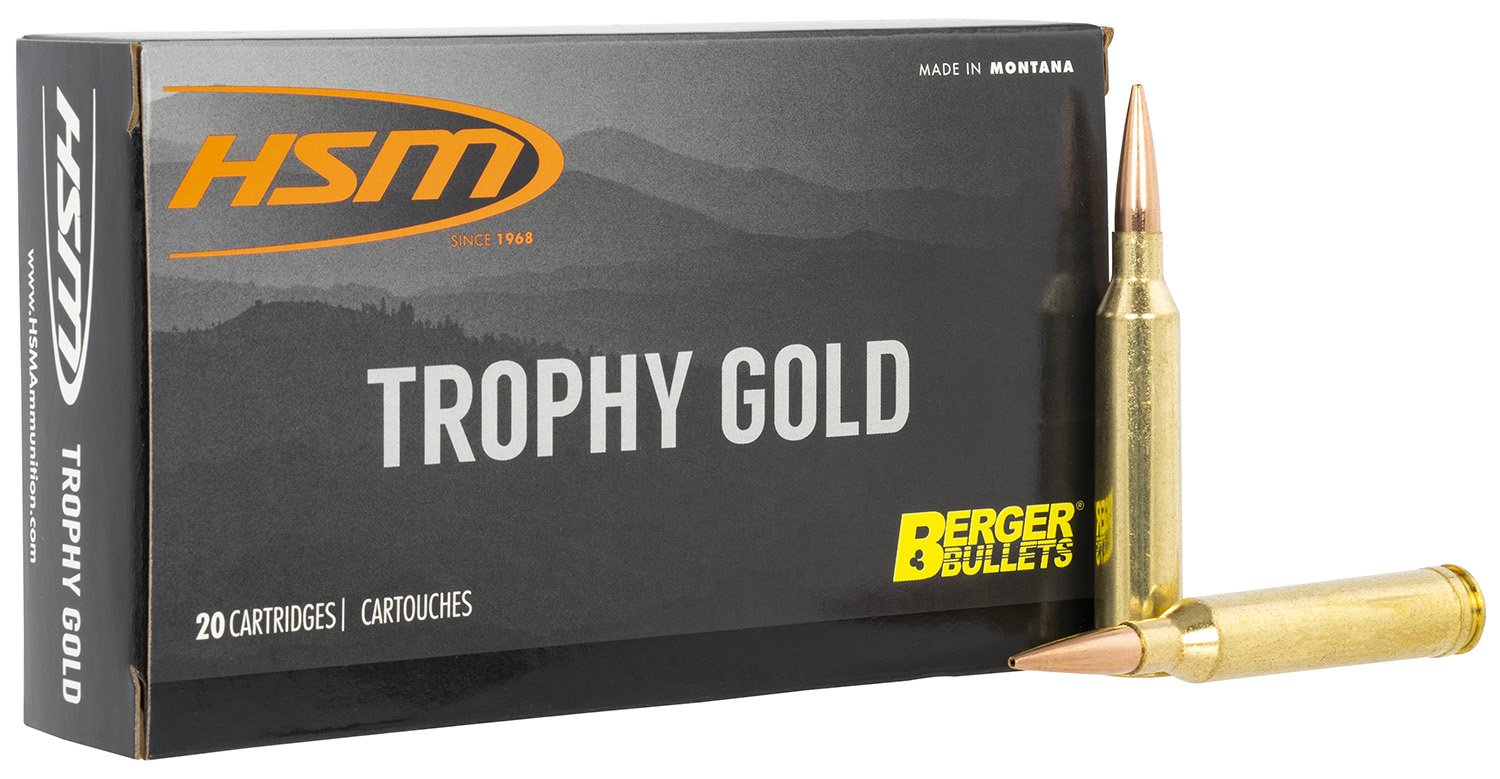 HSM 65X284130VLD Trophy Gold 6.5x284 Norma 130gr Berger VLD 20 Rounds - HSM Ammunition - 6.5x284 Norma