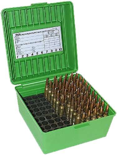MTM Case-Gard R100MAG10 Ammo Box Green Polypropylene 100rd Capacity - MTM Case-Gard