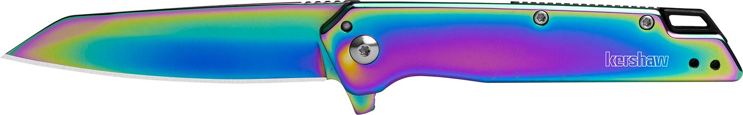 Kershaw 1365RBW Misdirect 3" Reverse Tanto Plain Rainbow Knife - Kershaw