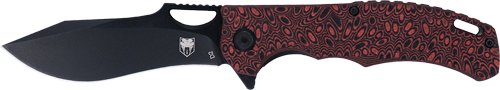 Cobratec Nighthawk CTNHK 3.62" Black D2 Blade Red G-10 Handle Folder - CobraTec Knives