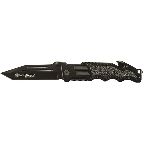 Smith & Wesson Border Guard Folder 4.5in Black Blade Aluminum Handle