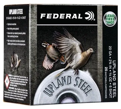 Federal Upland Steel 20 Gauge 7/8oz #6 Shot 2-3/4 In Shells 25ct