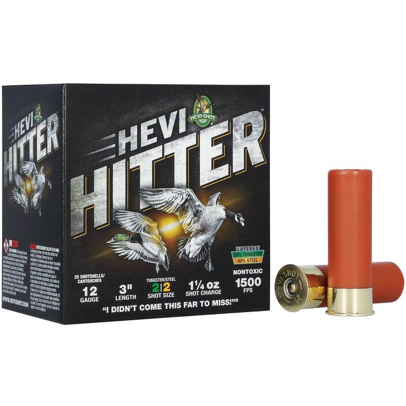 HEVI-Shot HEVI-Hitter Tungsten/Steel Shotshells 12ga 3 1-1/4oz 1500 fps #2 25/ct - Environ Metal Inc - 12 Gauge 3"