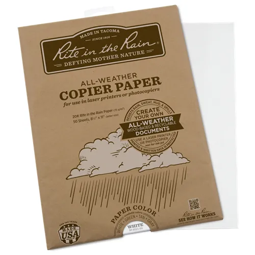 Rite In The Rain 8511-50 All-Weather Copier Paper 8.5x11 White 50