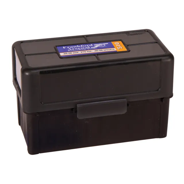 Frankford Arsenal 1083790 Hinge-Top Ammo Box 270Win/280Cal/25-06Rem Black Polymer 50rd - Frankford Arsenal - 270 Winchester