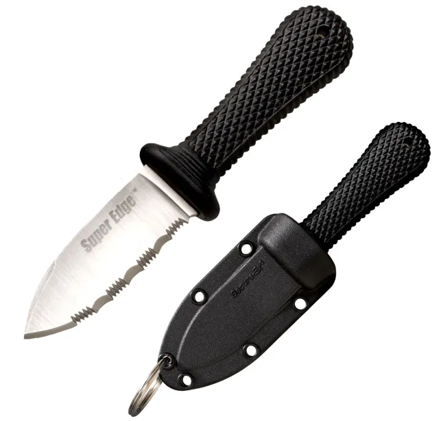 Cold Steel 42SS Super Edge 2" AUS-8A Blade Black Kray-Ex Handle Sheath - Cold Steel