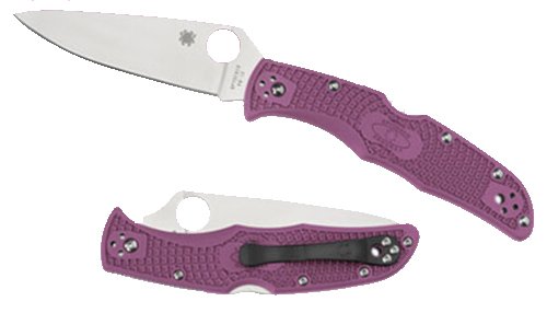 Spyderco Endura 4 Lightweight 3.75" Folding Knife, Purple FRN Handle, VG-10 Stainless Steel Blade, C10FPPR - Spyderco