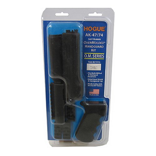 Hogue 74008 Overmolded Grip/Forend Kit Finger Grooves Black - Hogue