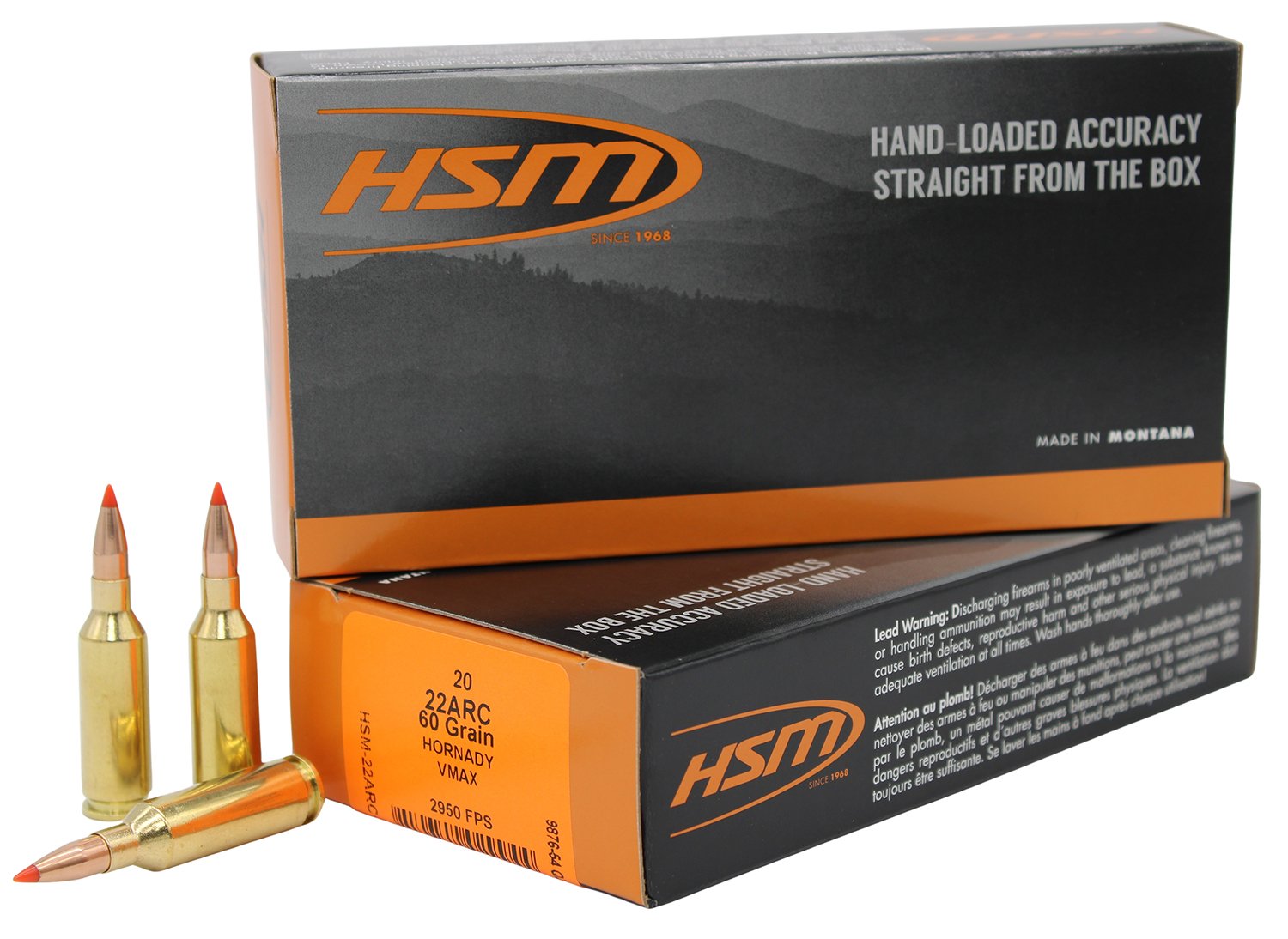 Buy HSM Ammunition 22ARC3N Varmint 60gr V-Max 20/Box 25/Case online