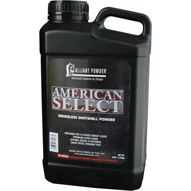 Alliant American Select Shotshell Powder 4 lbs | 12-gauge | Clean & Smokeless | Less Recoil | Lab Tested