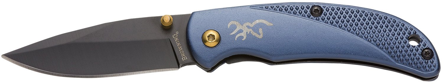 Browning Prism 3 Folding Knife Blue 1.0 Liner Lock 7Cr17MoV Stainless Steel Drop Point Blade - Browning - 2.38"