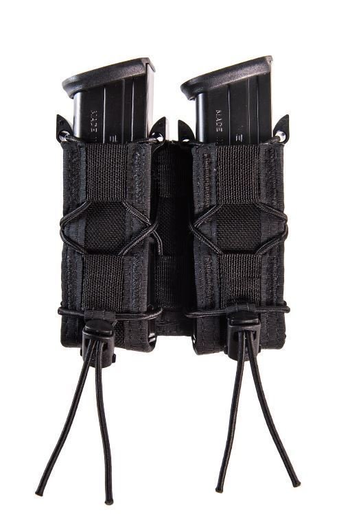 High Speed Gear 11PT02BK Double Pistol TACO Mag Pouch Black Nylon MOLLE - High Standard