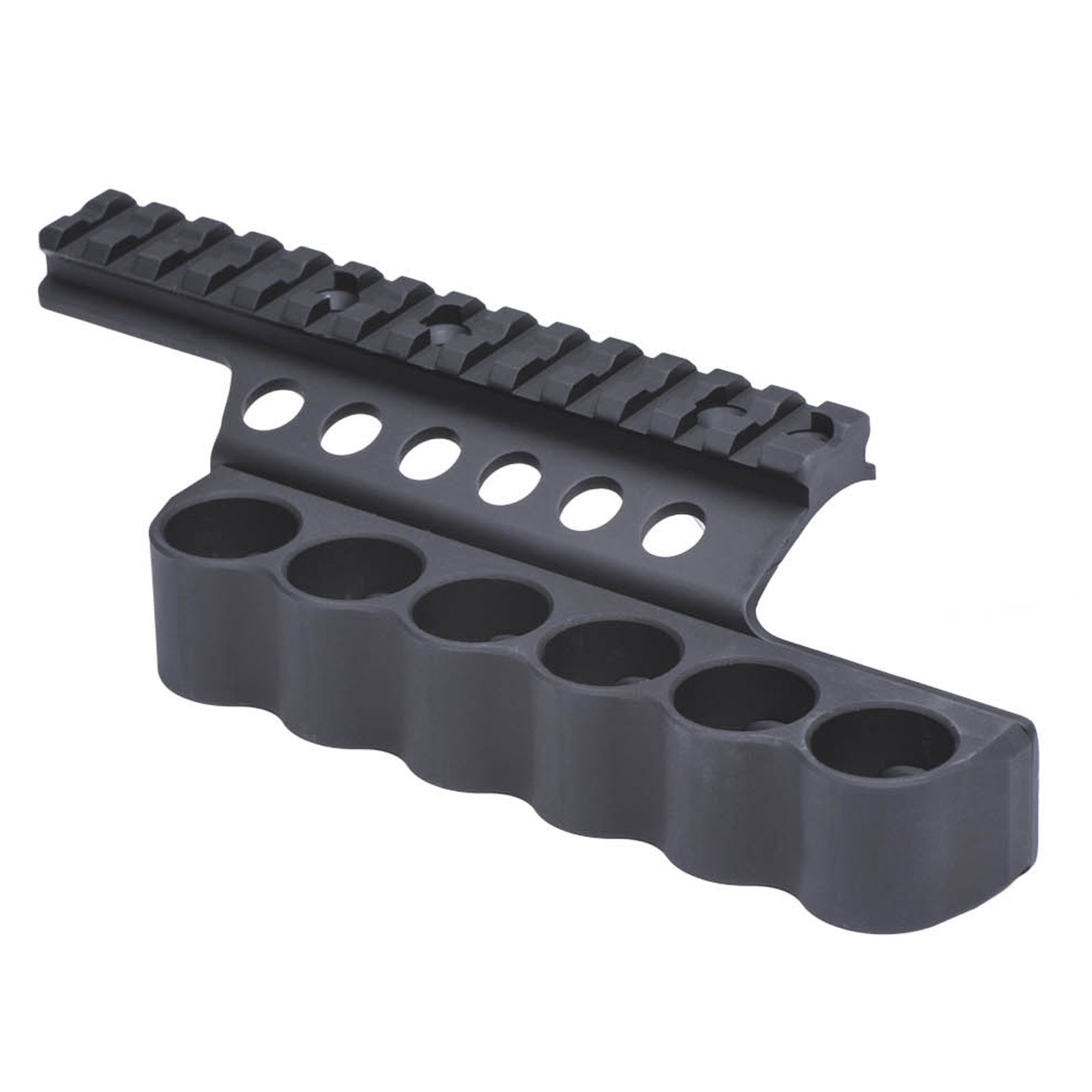Mesa Tactical 92010 6-Shell Side Saddle 12 Gauge with Rail 5.5" Black - Mesa Tactical - 12 Gauge