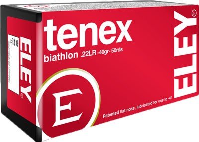 Eley 01400 Tenex Biathlon .22LR 40GR Flat Nose Ammo 50 Rounds - Eley - .22 LONG RIFLE