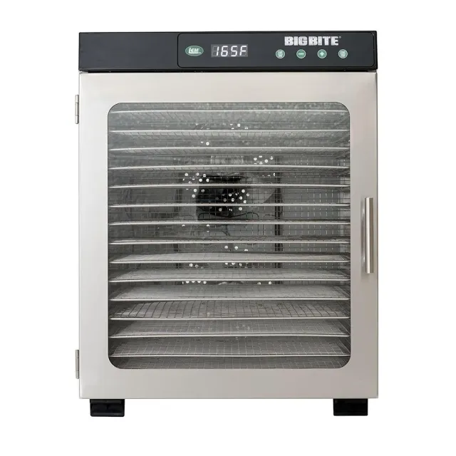 LEM BigBite 1732 16-Tray Stainless Steel Dehydrator, 1200W, 95-176 degF Timer - DNZ Products