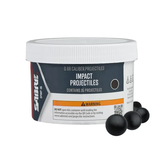 Sabre SPIMP-35 0.68 Caliber Impact Projectiles 35ct Non-Lethal Training - Security Equipment Corporation - 0.68