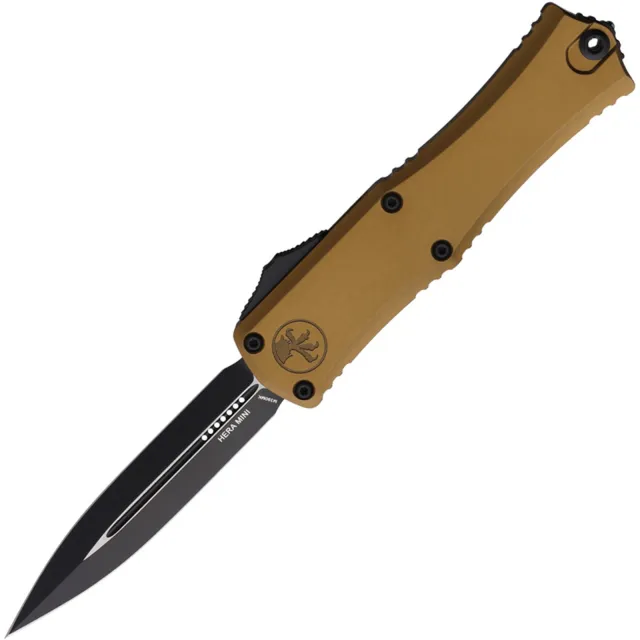 Microtech Hera II Mini 1702M-1TA 2.96 In D/E Black Tan ALU Handle - MICROTECH
