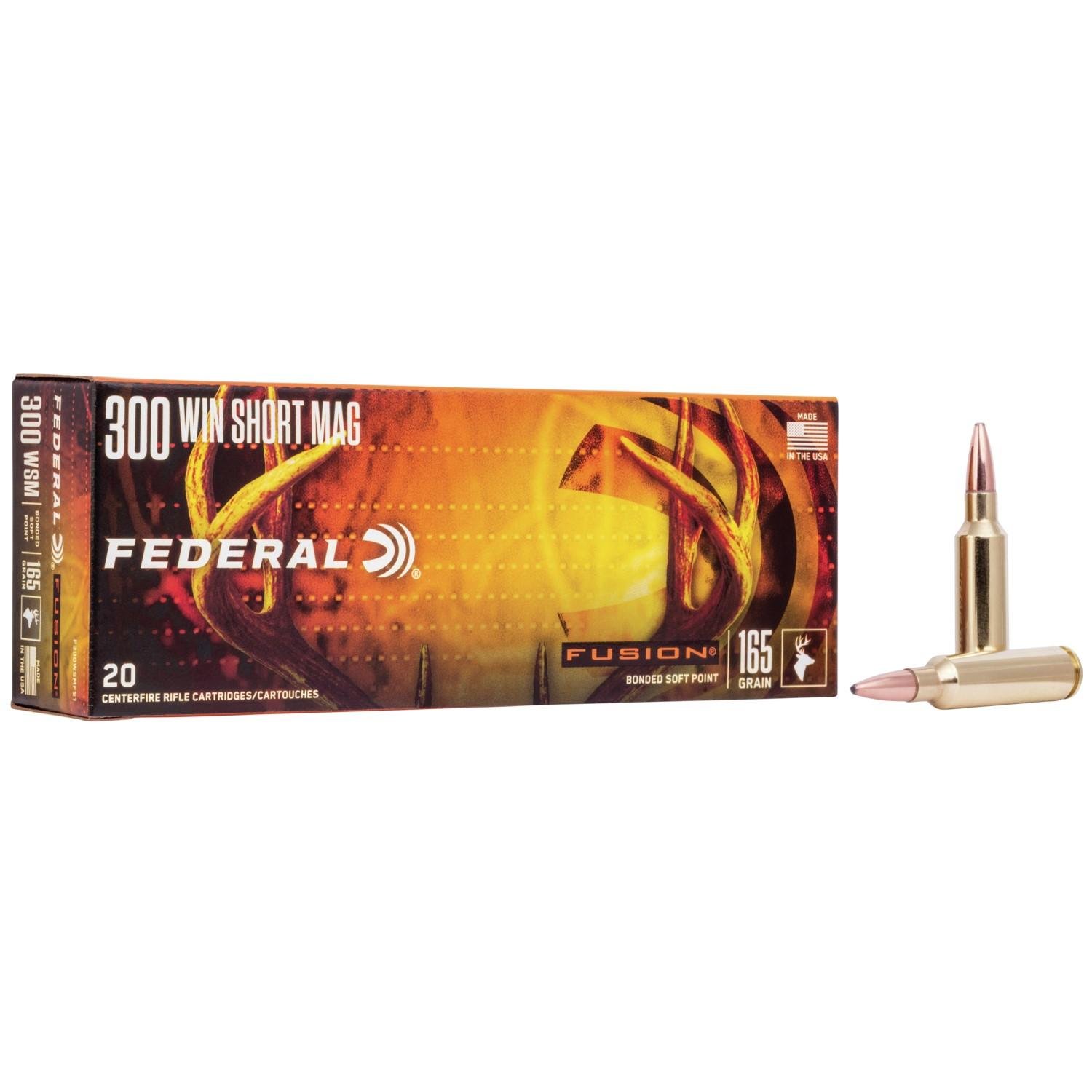 Federal Premium Fusion 300 WSM 165 Grain Soft Point 20 Rounds - Federal Premium Ammunition - 300 WSM