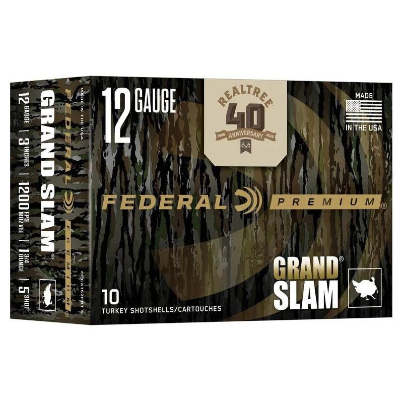 Buy Federal Grand Slam Realtree 40th Anniversary Shotshells 12ga 3 1-3/4oz 1200 fps #5 10/ct online