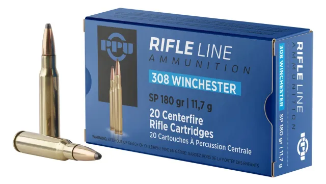 Buy PPU PP3083 Standard Rifle 308Win 180gr Soft Point 20 Per Box/10 Case online