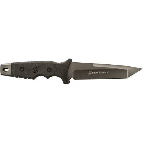 Schrade SW7 Fixed Blade Knife 5.25In Gray Rubber Handle