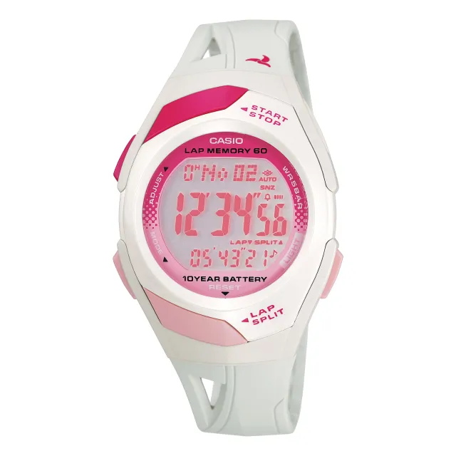 Casio Women's Mid-Size Running Watch 60-Lap Memory STR300-7
