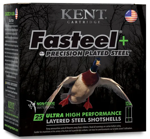 Kent Fasteel+ K1235FSP422X4 12 Gauge 3.5in 1.5oz 2x4 Shot 25 Rounds - KENT