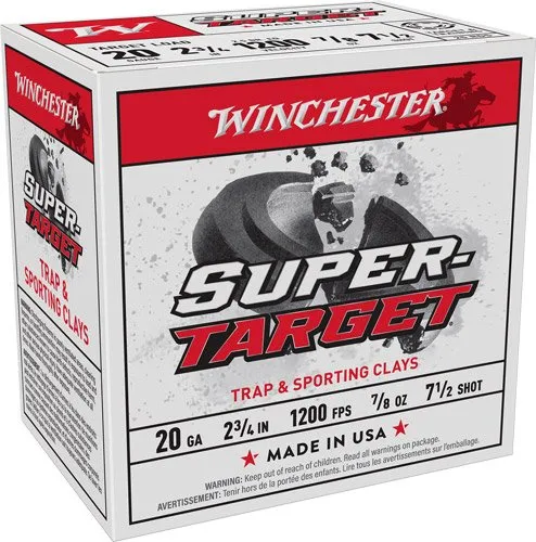 Winchester Super Target 20 Gauge 1200FPS 7/8oz #7.5 250RD - Winchester - 20 Gauge