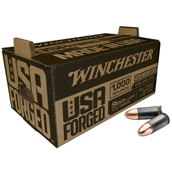 Winchester USA Forged 9mm 115 gr. FMJ Ammo 1000 rd.