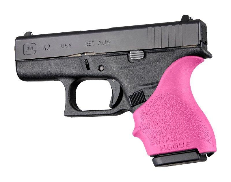 Hogue 18207 HandALL Beavertail Grip Sleeve Pink Fits Glock 42/43 - Hogue